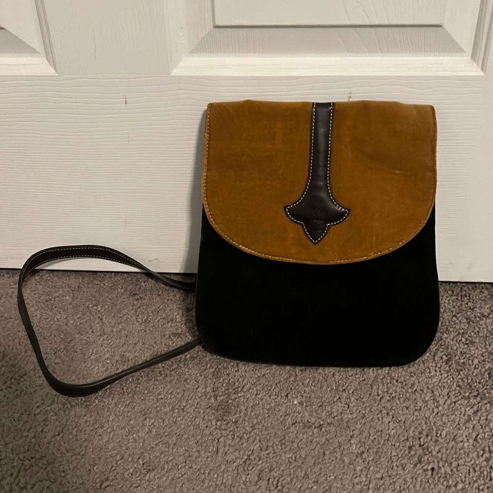 Longchamp Black and Brown Crossbody Bag